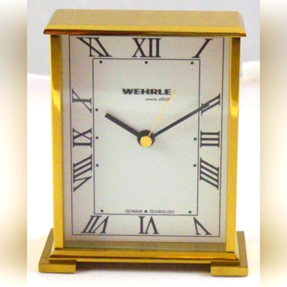 BEAUTIFUL WEHRLE PICCADILLY SOLID BRASS CLOCK NEW!